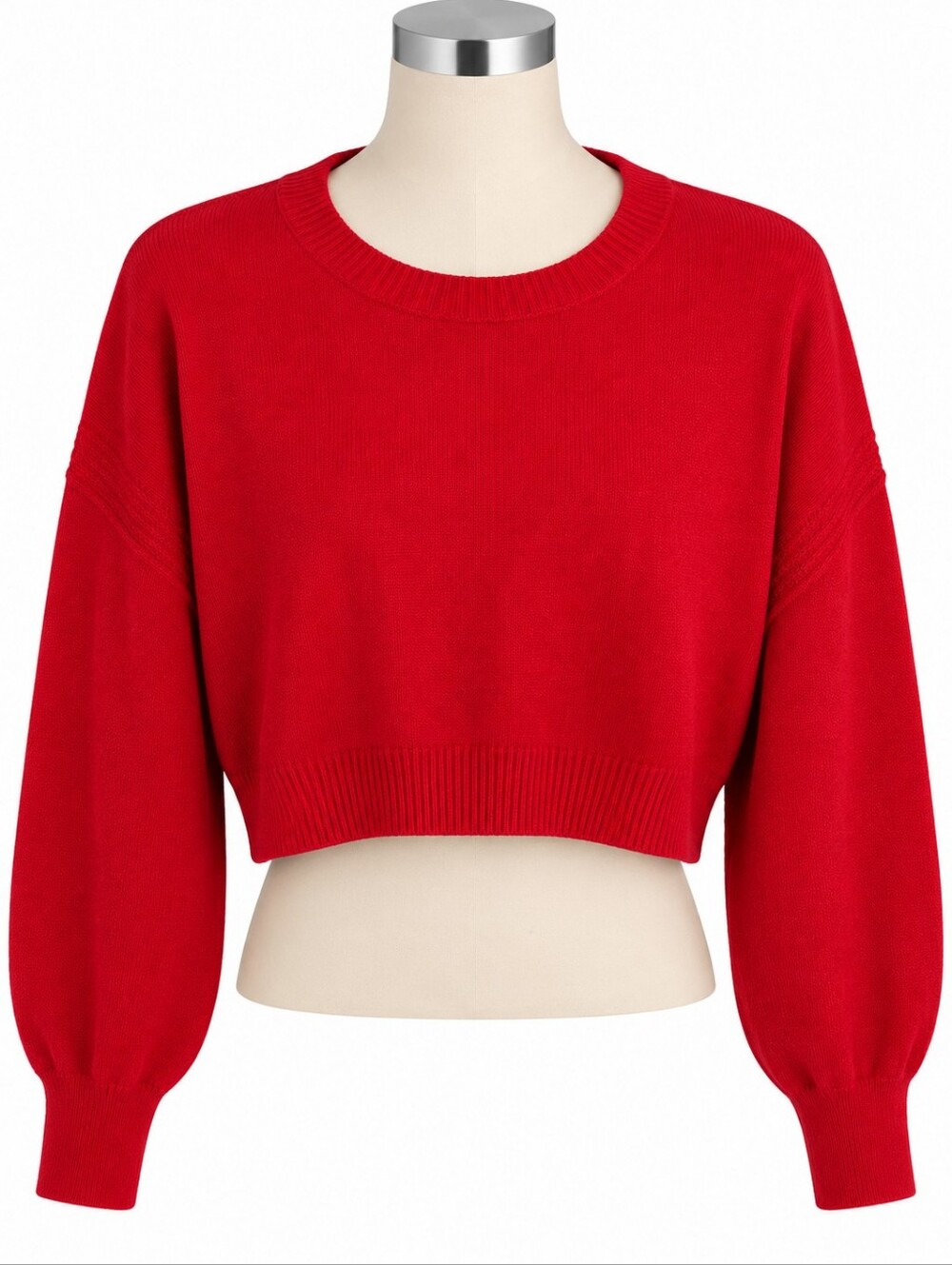 NWT Wild Fable Target Red Cropped Crewneck Knit Sweater Women’s Sz S Holiday